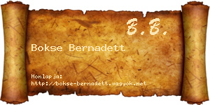 Bokse Bernadett névjegykártya
